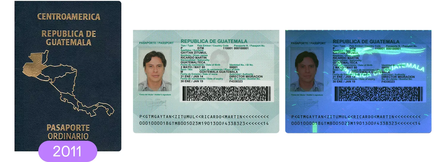 guatemala passport, version 2011